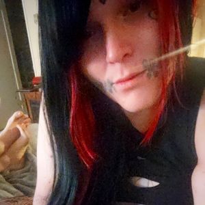 black and red wig with bangs